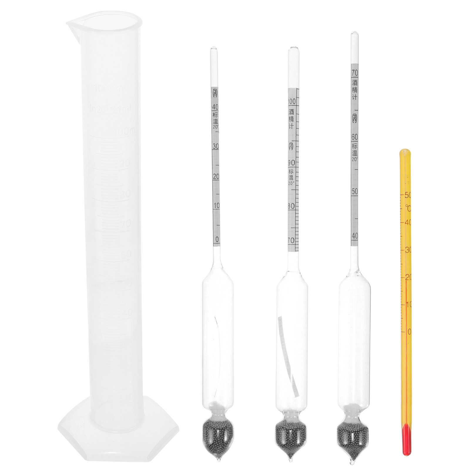 Wine Beer Alcohol Percentage - 1 Set Alcohol Hydrometer Glass Plastic