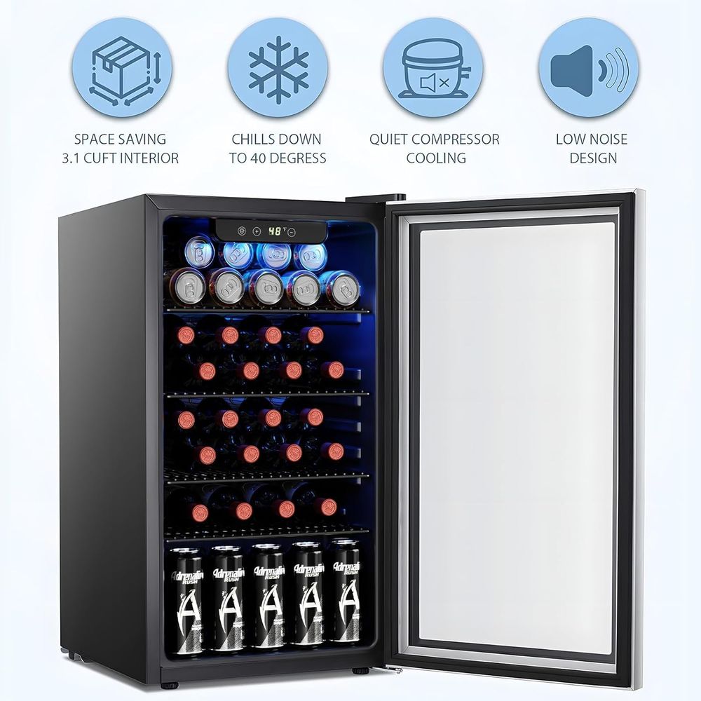26 Bottle 130 Can Wine Cooler  - مراجعة Wine Beer Fridge Cabinet وسعره
