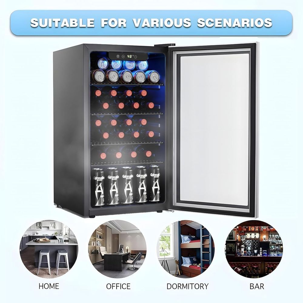 26 Bottle 130 Can Wine Cooler  - مراجعة Wine Beer Fridge Cabinet وسعره