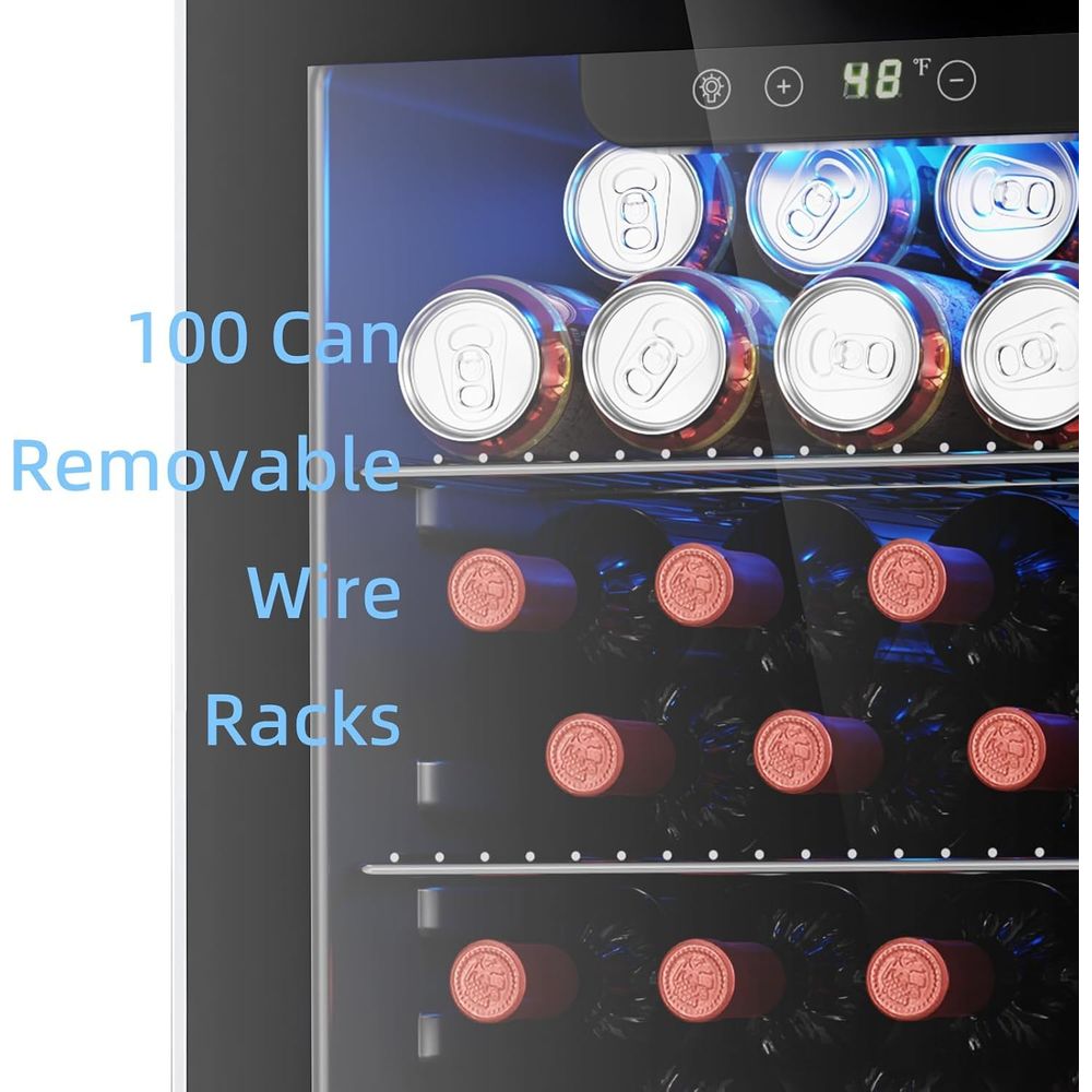26 Bottle 130 Can Wine Cooler  - مراجعة Wine Beer Fridge Cabinet وسعره