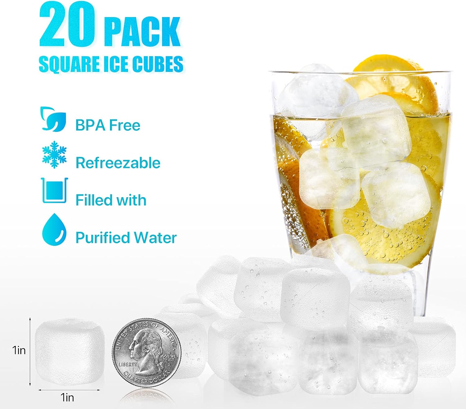 Reusable Ice Cubes 20 Pack, BP - مراجعة Wine Beer Coffee وسعره