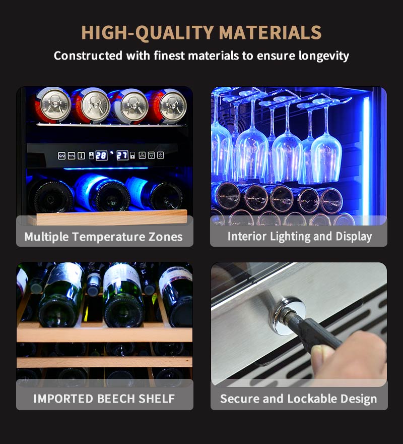 120V 66 Bottles Wine and Bever - مراجعة Wine Beer Fridge Cabinet وسعره