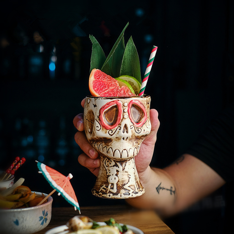 Halloween Skull Ceramic Mug -  - مراجعة Wine Beer Mixed Drinks وسعره