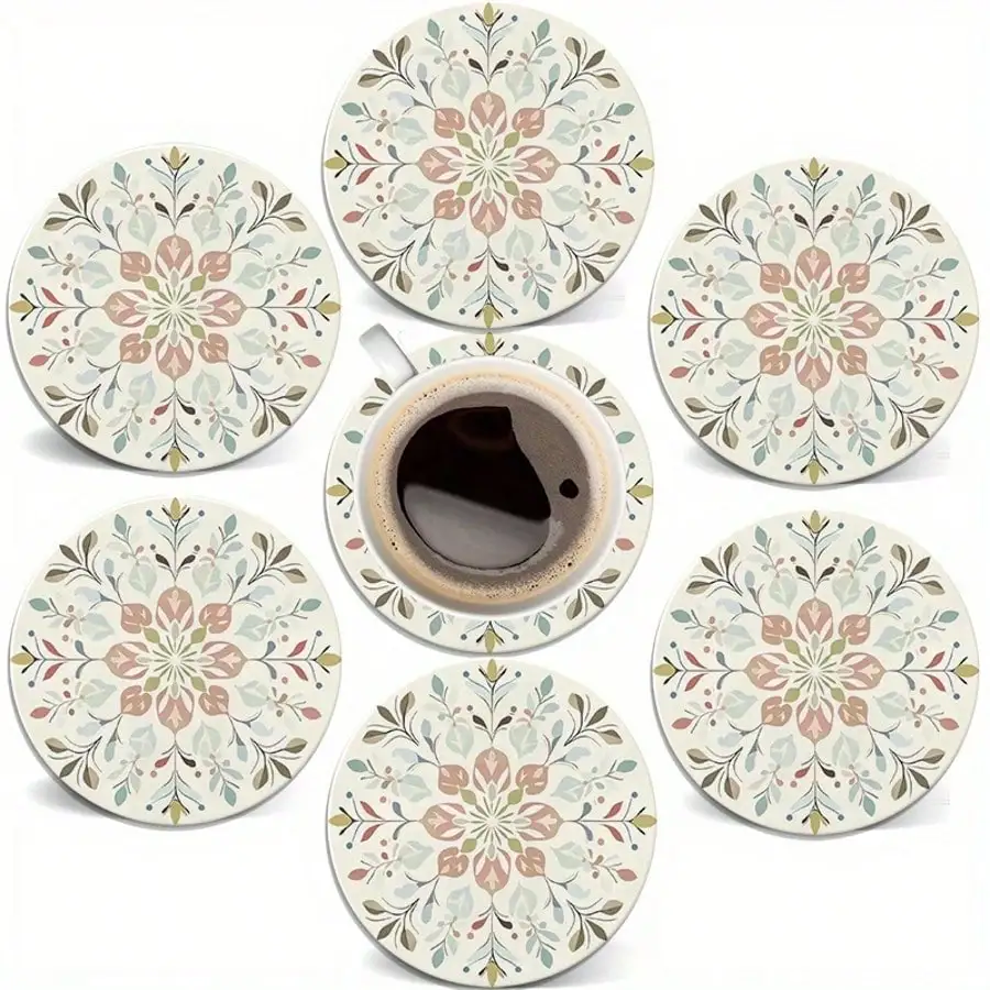 6pcs/Set Bohemian Floral Patte - مراجعة Wine Beer Drink وسعره