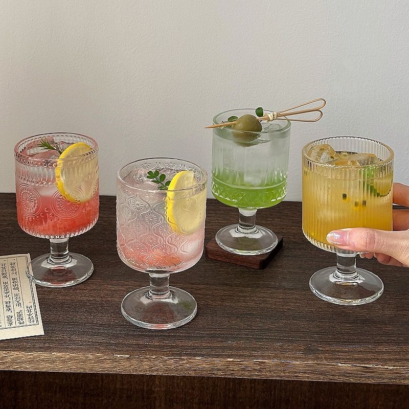 4pcs Set Vintage Embossed Mixe - مراجعة Wine Beer Mixed Drinks وسعره