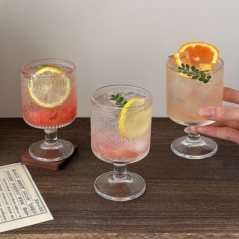 4pcs Set Vintage Embossed Mixe - مراجعة Wine Beer Mixed Drinks وسعره
