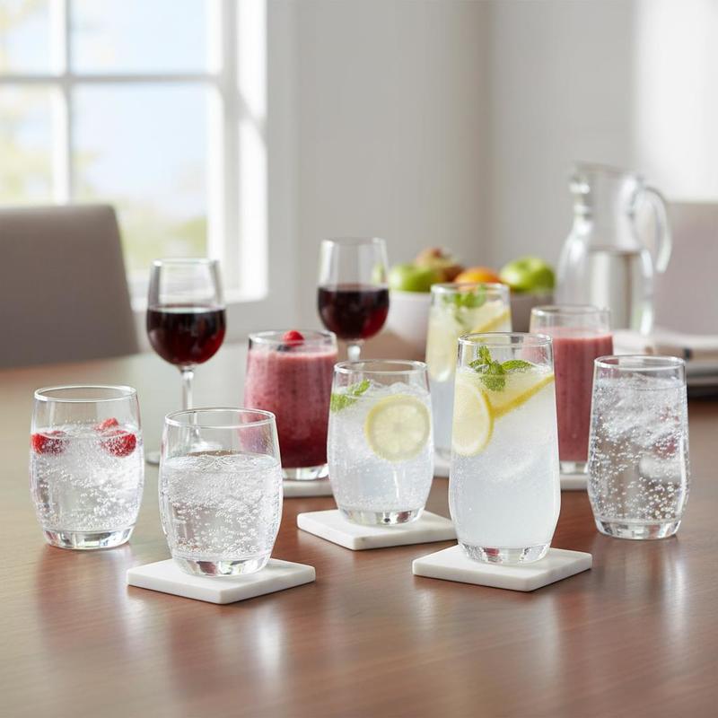 Glassware Collection 16-Piece  - مراجعة Wine Beer Mixed Drinks وسعره