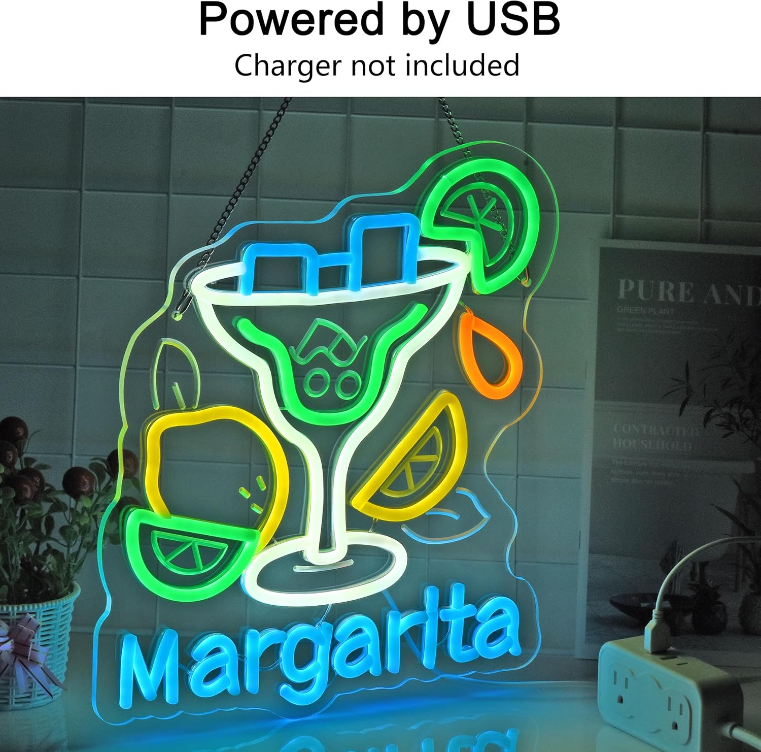 Margarita Neon Sign Wall Art D - مراجعة Beer & Wine Downtown وسعره