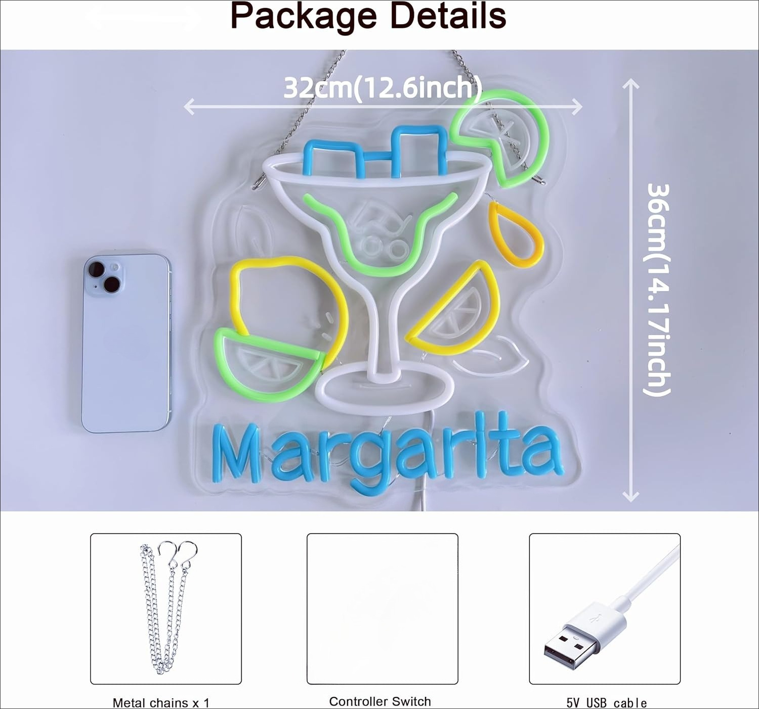 Margarita Neon Sign Wall Art D - مراجعة Beer & Wine Downtown وسعره