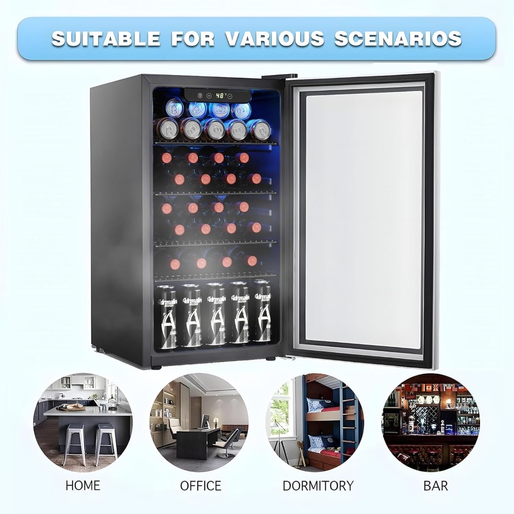 26 Bottle 130 Can Wine Cooler/ - مراجعة Wine Beer Fridge Cabinet وسعره
