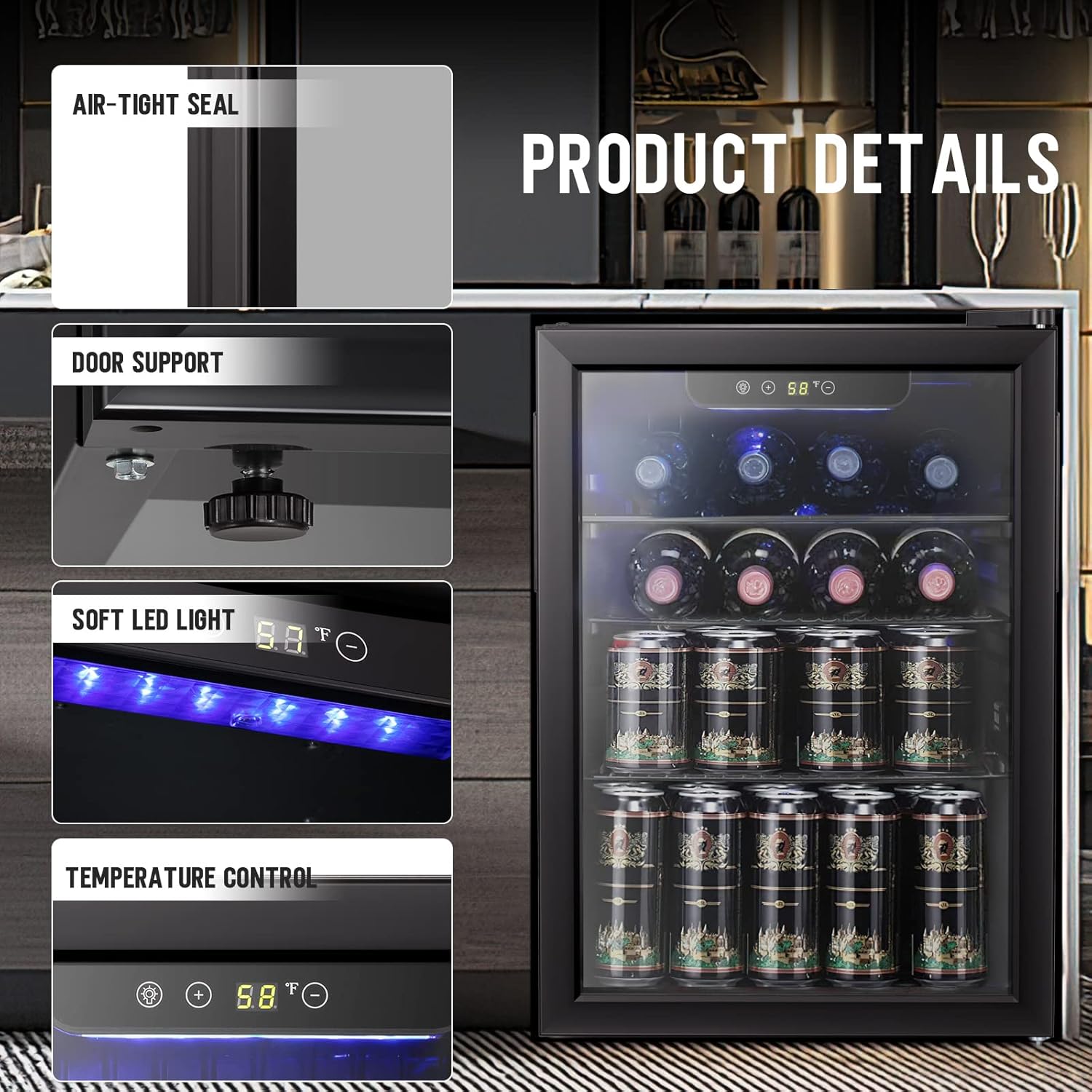 2.6cu.ft Wine Cooler/Cabinet B - مراجعة Wine Beer Fridge Cabinet وسعره