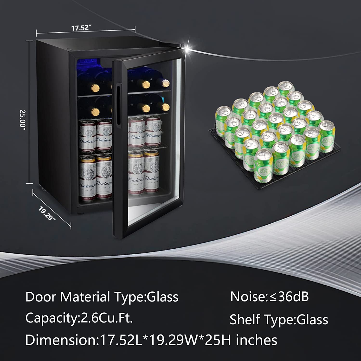 2.6cu.ft Wine Cooler/Cabinet B - مراجعة Wine Beer Fridge Cabinet وسعره