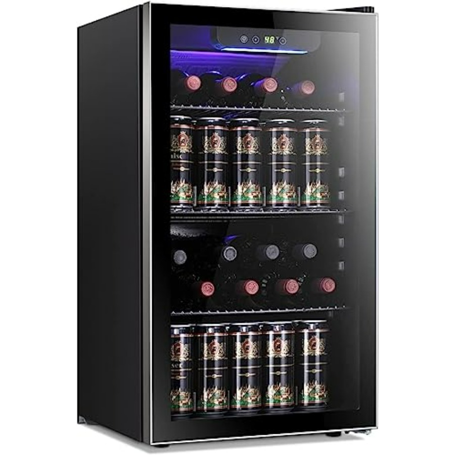 26 Bottle 130 Can Wine Cooler  - مراجعة Wine Beer Fridge Cabinet وسعره