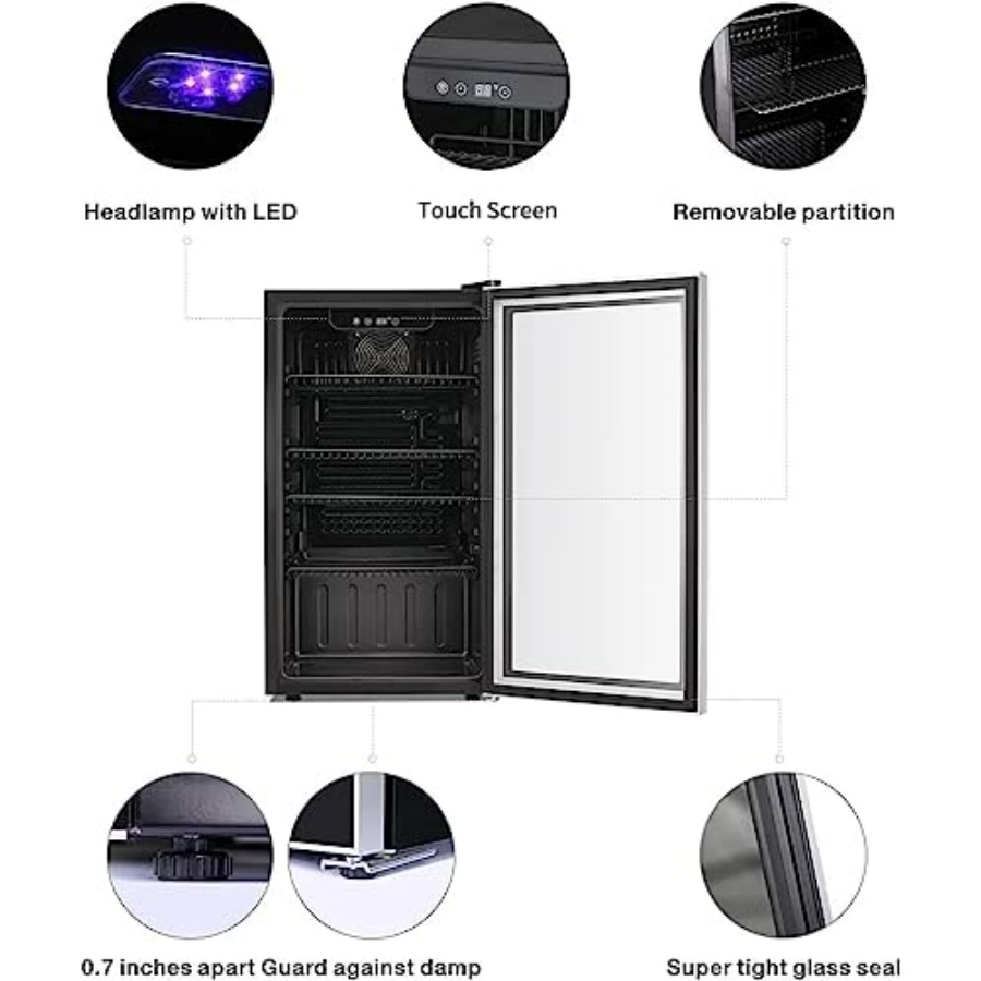 26 Bottle 130 Can Wine Cooler  - مراجعة Wine Beer Fridge Cabinet وسعره