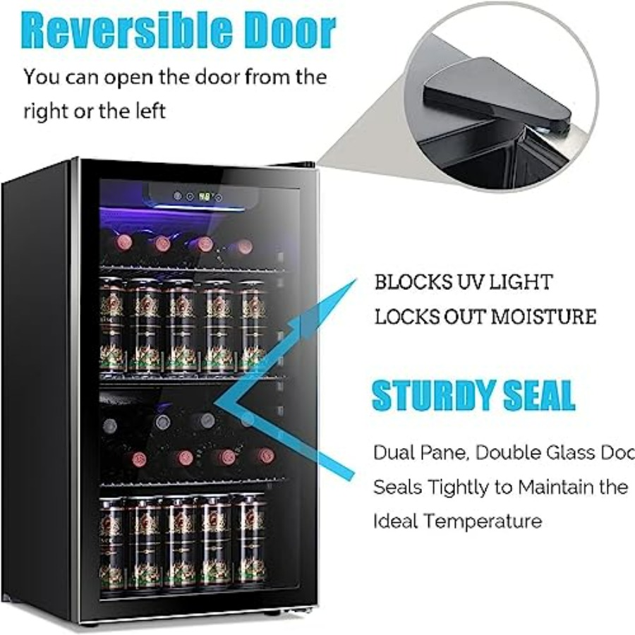 26 Bottle 130 Can Wine Cooler  - مراجعة Wine Beer Fridge Cabinet وسعره