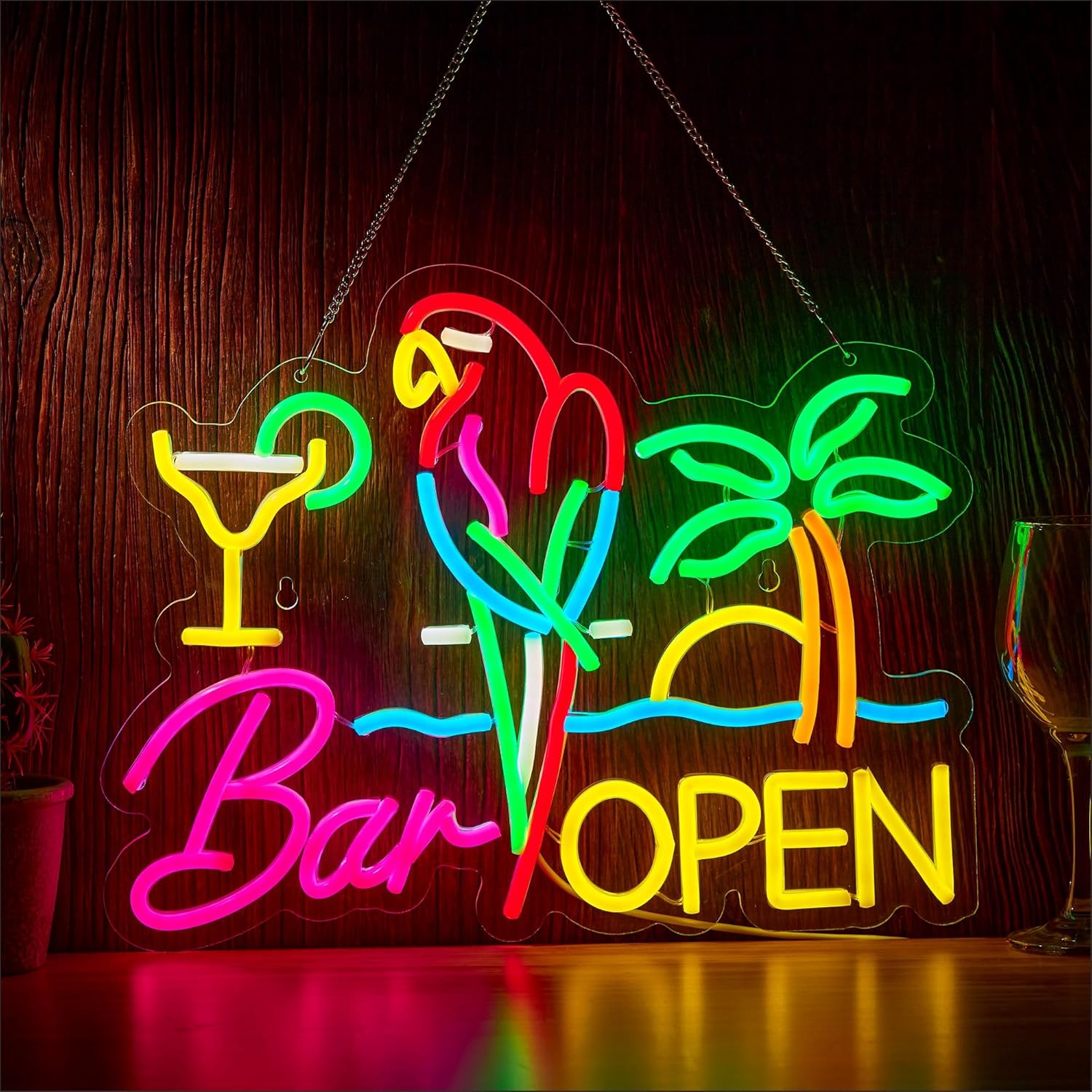 Bar Open Neon Sign Business Ar - مراجعة Beer & Wine Downtown وسعره