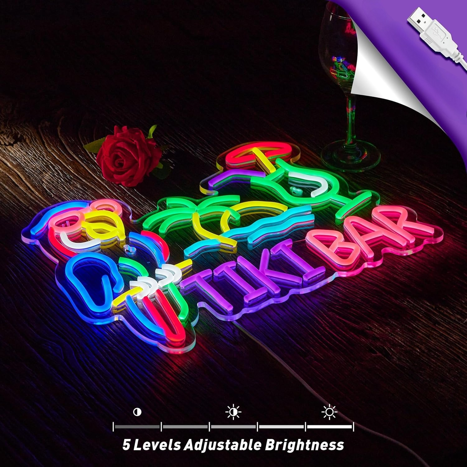 Tiki Bar Parrot Palm Tree Neon - مراجعة Beer & Wine Downtown وسعره