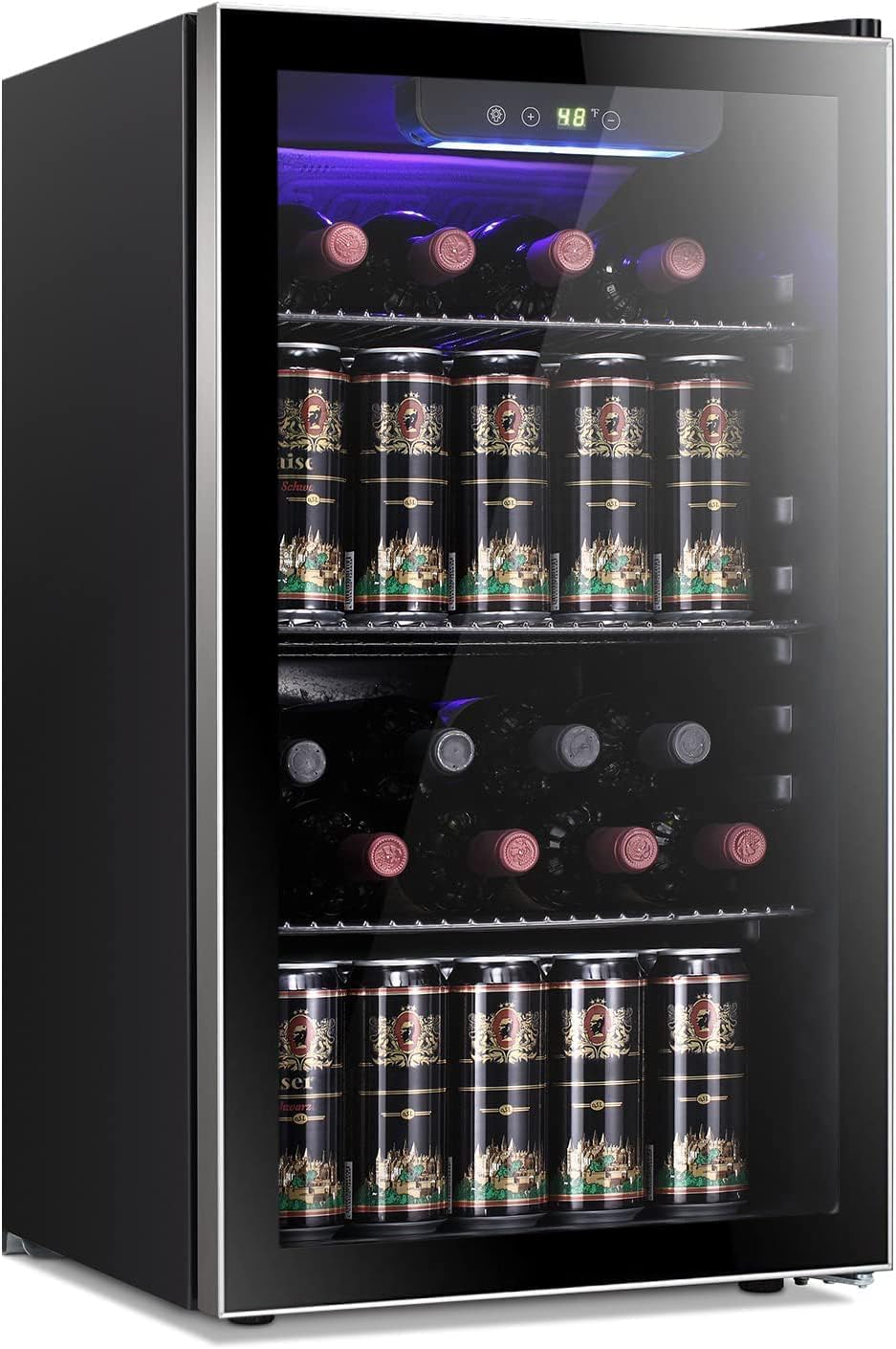 26 Bottle 130 Can Wine Cooler/ - مراجعة Wine Beer Fridge Cabinet وسعره